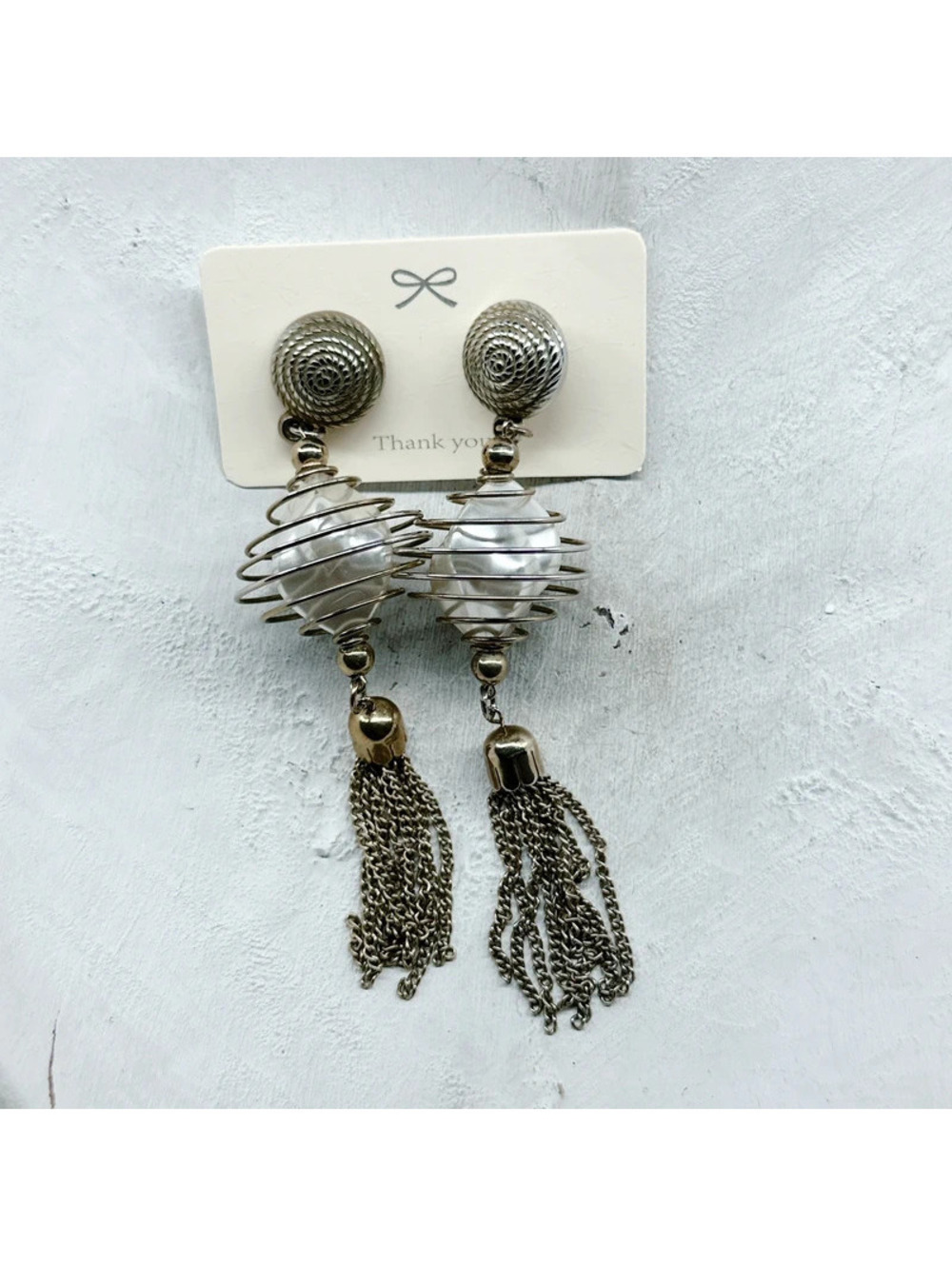 541mc. Tassel Bronze Vintage Earrings